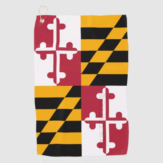 Maryland State Flag Design Jouw tekst op een Golfhanddoek (Voorkant)