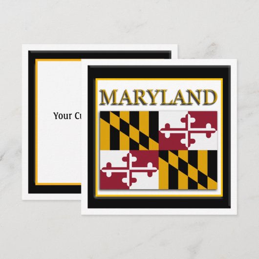 Maryland State Flag Design Kaart (Voorkant / Achterkant)