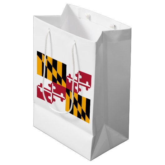 Maryland State Flag Design Medium Cadeauzakje (Voorkant Gekanteld)