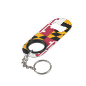 Maryland State Flag Design Mini Flessenopener (Achterkant Gekanteld)