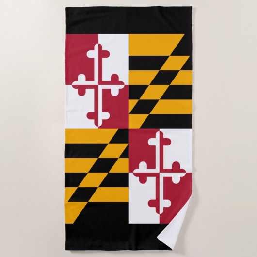 Maryland State Flag Design on a Strandlaken (Voorkant)