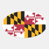 Maryland State Flag Design Ovale Sticker (Voorkant)