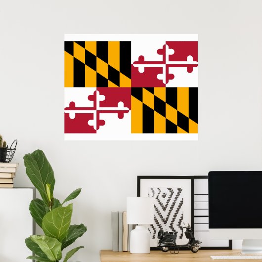 Maryland State Flag Design Poster (Thuiskantoor)