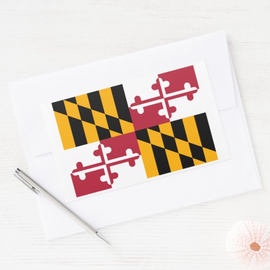 Maryland State Flag Design Rechthoekige Sticker (Envelop)