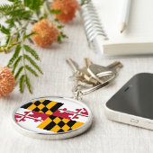 Maryland State Flag Design Sleutelhanger (Zijkant)
