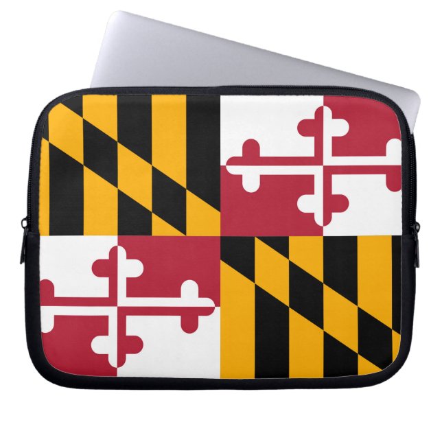 Maryland State Flag Design Style Laptop Sleeve (Voorkant)