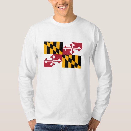 Maryland State Flag Design T-shirt (Voorkant)