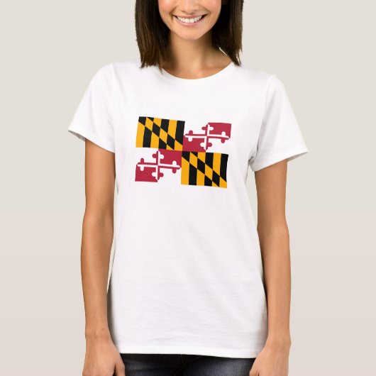 Maryland State Flag Design T-shirt (Voorkant)
