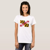 Maryland State Flag Design T-shirt (Voorkant volledig)