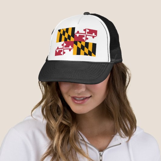 Maryland State Flag Design Trucker Pet (In situ)