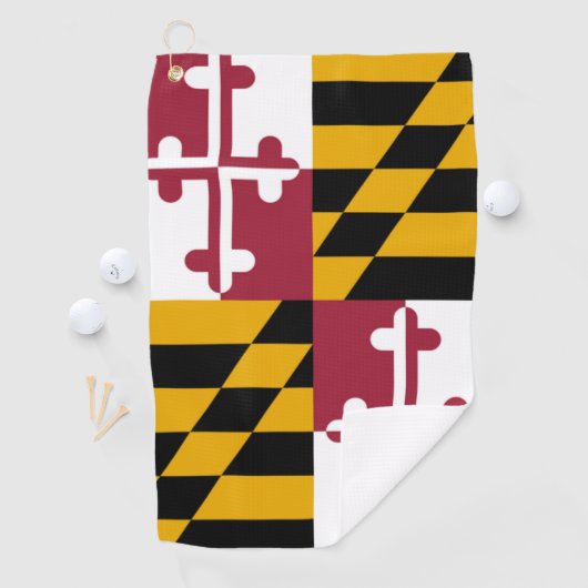 Maryland State Flag Golf Towel Golfhanddoek (Insitu)