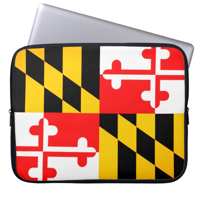 Maryland State Flag Laptop Hoesje Laptop Sleeve (Voorkant)