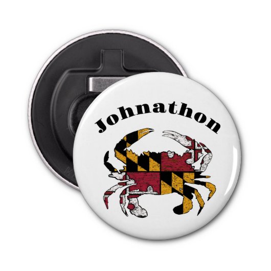 Maryland State Flag Maryland Crab Button Flesopener (Voorkant)
