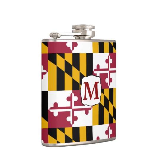 Maryland State Flag Monogram Heupfles (Rechts)