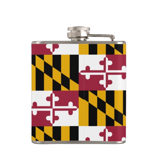 Maryland State Flag Monogram Heupfles (Achterkant)