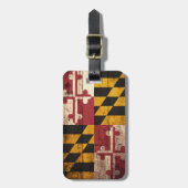 Maryland State Flag op Old Wood Grain Bagagelabel (Voorkant verticaal)