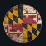 Maryland State Flag op Old Wood Grain Dartbord<br><div class="desc">Voel u vrij om het ontwerp aan te passen aan uw eigen voorkeuren. U kunt de ontwerplocatie, -oriëntatie, achtergrondkleuren en -grootte wijzigen. Ook, kunt u uw eigen tekst toevoegen, of slogan plaatste zijn doopvont, plaats en grootte, allen om het ultieme persoonlijke cadeau voor u en uw dierbaren te creëer.</div>