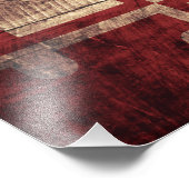 Maryland State Flag op Old Wood Grain Foto Afdruk (Hoek)