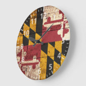 Maryland State Flag op Old Wood Grain Grote Klok (Hoek)