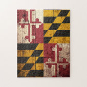 Maryland State Flag op Old Wood Grain Legpuzzel (Verticaal)