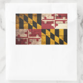 Maryland State Flag op Old Wood Grain Rechthoekige Sticker (Tas)