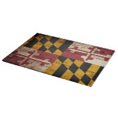 Maryland State Flag op Old Wood Grain Snijplank (Hoek)