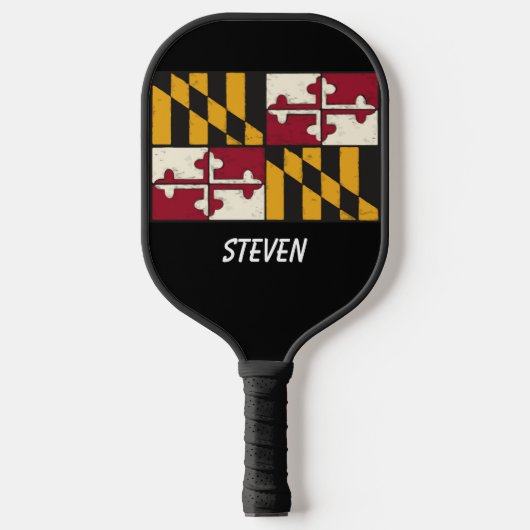 Maryland State Flag Pickleball Paddle (Voorkant)