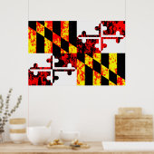 Maryland State Flag Pop Art Poster (Keuken)