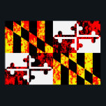 Maryland State Flag Pop Art Poster<br><div class="desc">Kunstmatige weergave van de Maryland staatsvlag met grijze textuureffecten.</div>