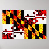 Maryland State Flag Pop Art Poster (Voorkant)