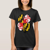 Maryland State Flag Shamrock C Irish St Patricks D T-shirt (Voorkant)