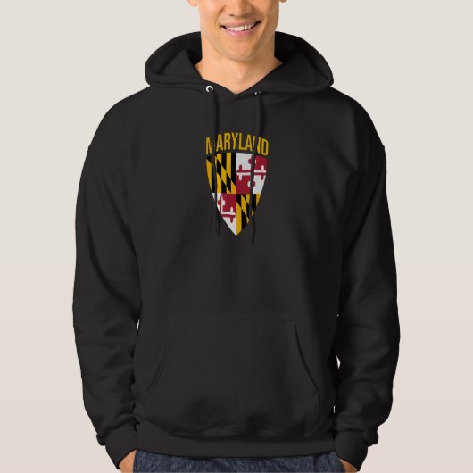 Maryland State Flag Shield Md Baltimore Pride Hoodie (Voorkant)