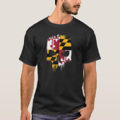Maryland State Flag Skull MD State Pride Grunge Sk T-shirt (Voorkant)