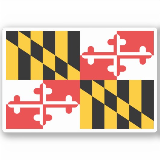 Maryland State Flag Sticker (Voorkant)