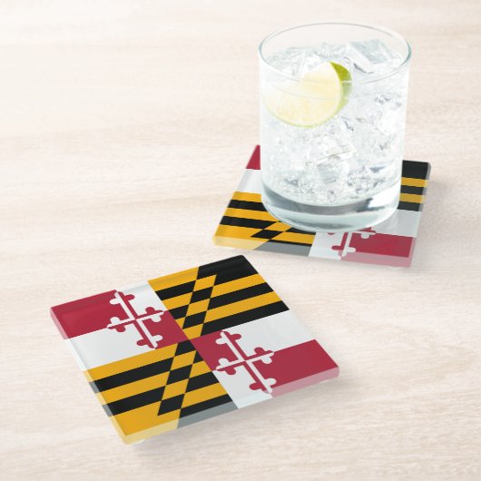 Maryland State Flag Style Decor Glazen Onderzetter (Schuin)