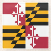 Maryland State Flag Style Decor Glazen Onderzetter (Voorkant)