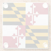 Maryland State Flag Style Decor Glazen Onderzetter (Achterkant)