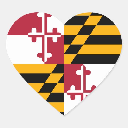 Maryland State Flag Style Decor Hart Sticker (Voorkant)