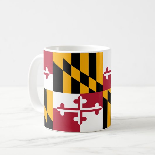 Maryland State Flag Style Decor Koffiemok (Voorkant links)