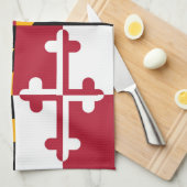 Maryland State Flag Style Decor Theedoek (Quarter Fold)