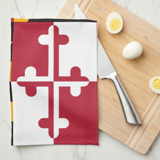 Maryland State Flag Style Decor Theedoek (Quarter Fold)