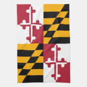 Maryland State Flag Style Decor Theedoek (Verticaal)
