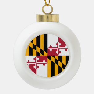 Maryland State Flag Stylish Display Keramische Bal Ornament