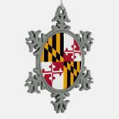 Maryland State Flag Stylish Display Tin Sneeuwvlok Ornament (Links)