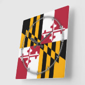 Maryland State Flag Stylish Display Vierkante Klok (Hoek)