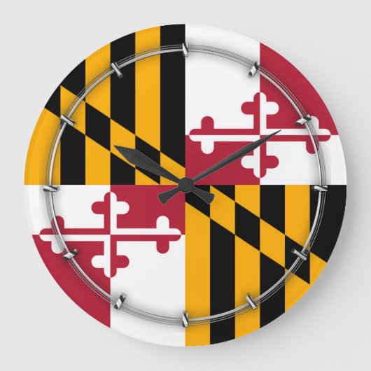 Maryland State Flag Stylish Graphic Grote Klok (Voorkant)
