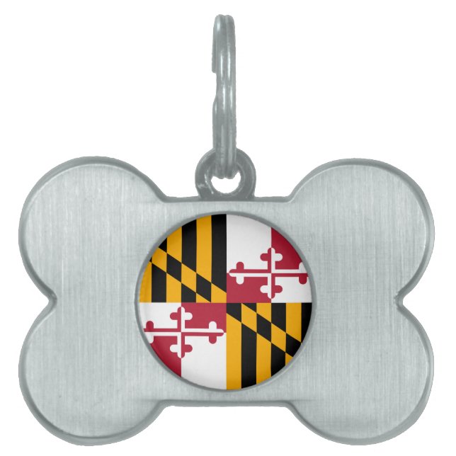 Maryland State Flag Stylish Graphic Huisdieren Naamplaatje (voorkant)