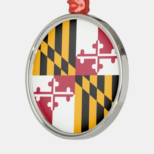 Maryland State Flag Stylish Graphic Metalen Ornament (Links)