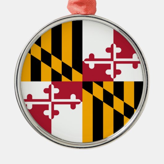 Maryland State Flag Stylish Graphic Metalen Ornament (Voorkant)