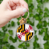 Maryland State Flag Stylish Graphic Sleutelhanger (Hand)